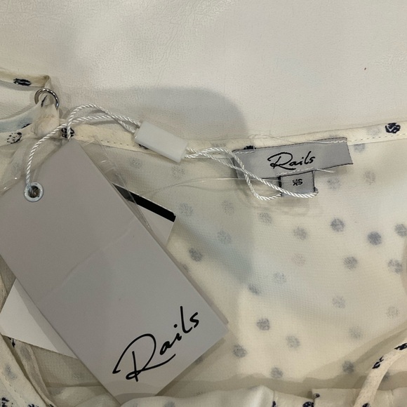 NWT Rails Frida Button Front Ruffle polka Dots Midi Dress Size XS - Picture 12 of 12